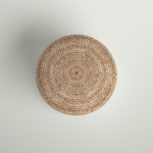 Round Jute Ottoman - Imagen 3