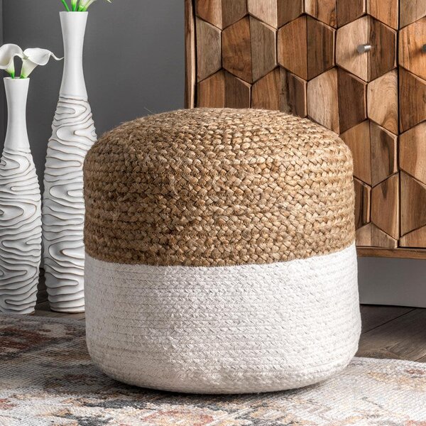 Round Jute Ottoman - Imagen 4